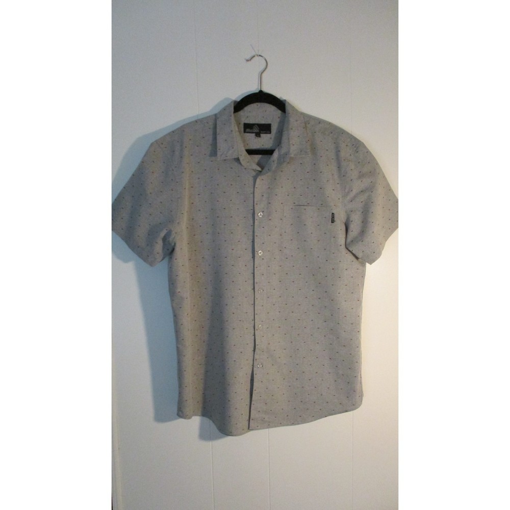 Malokai Surf Co Short Sleeve Grey Red Blue Collared Button Down Shirt Size XL